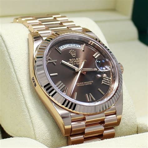 rolex presidential 40mm rose gold chocolate|Rolex day date 40 everose gold.